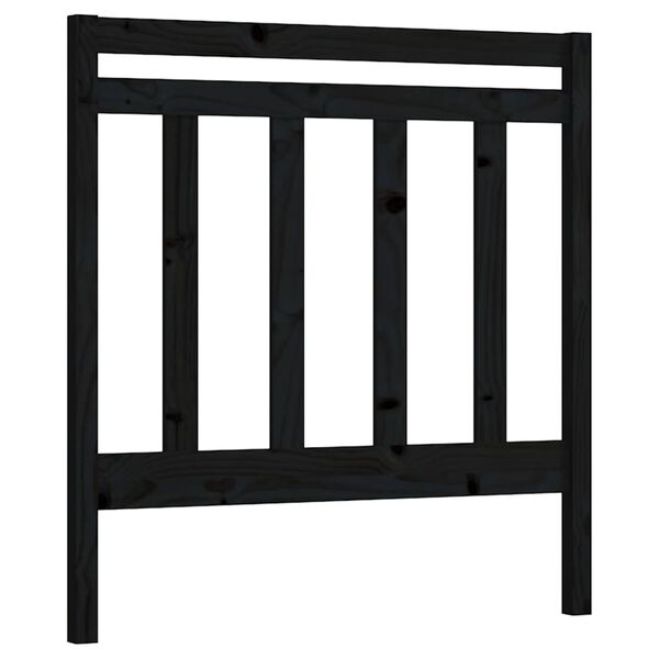 vidaXL Bed Headboard Black 81x4x100 cm Solid Wood Pine