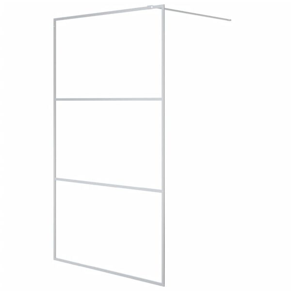 vidaXL Walk-in Shower Wall Silver 115x195 cm Clear ESG Glass