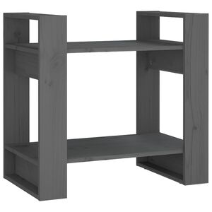 vidaXL Book Cabinet/Room Divider Grey 60x35x57 cm Solid Wood Pine