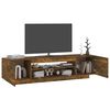 vidaXL TV Cabinet with LED Lights Smoked Oak 160x35x40 cm
