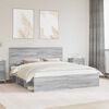 vidaXL Bed Frame Grey Sonoma 180 x 200 cm Solid Pine Wood