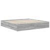 vidaXL Bed Frame with Drawer Grey Sonoma 200 x 200 cm Engineer Wood
