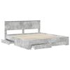 vidaXL Bed Frame Concrete Grey 200 x 200 cm Engineered Wood