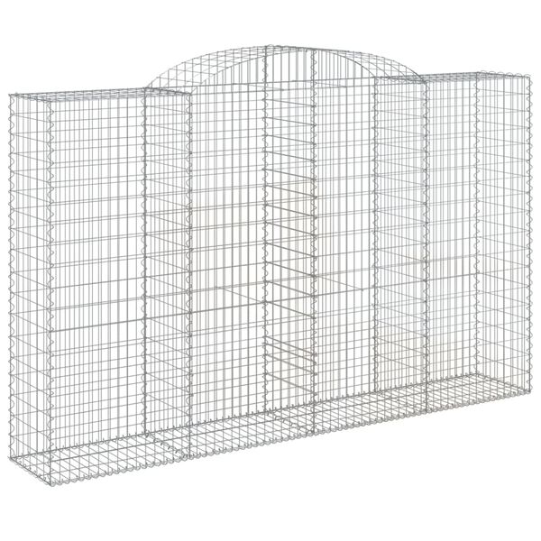vidaXL Arched Gabion Baskets 30 pcs 300x50x180/200 cm Galvanised Iron