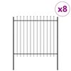 vidaXL Garden Fence WOERDEN 8 pcs 13.6 x 1.5 m Powder-coated Steel
