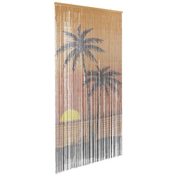 vidaXL Insect Door Curtain Palm Tree Print 100x220 cm Bamboo