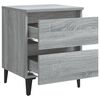 vidaXL Bed Cabinet with Metal Legs Grey Sonoma 40x35x50 cm