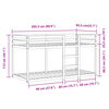 vidaXL Bunk Bed without Mattress White&Black 80x200 cm Solid Wood Pine