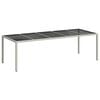 vidaXL Garden Table White 250x100x75 cm Poly Rattan and Tempered Glass