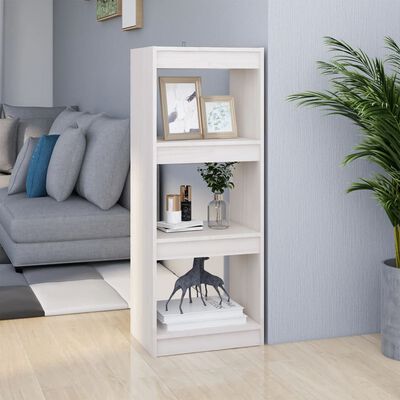 vidaXL Book Cabinet/Room Divider White 40x30x103.5 cm Solid Pinewood