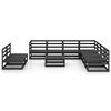 vidaXL 10 Piece Garden Lounge Set Black Solid Pinewood