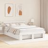 vidaXL Bed Frame with Headboard White 140 x 200 cm Solid Pine Wood