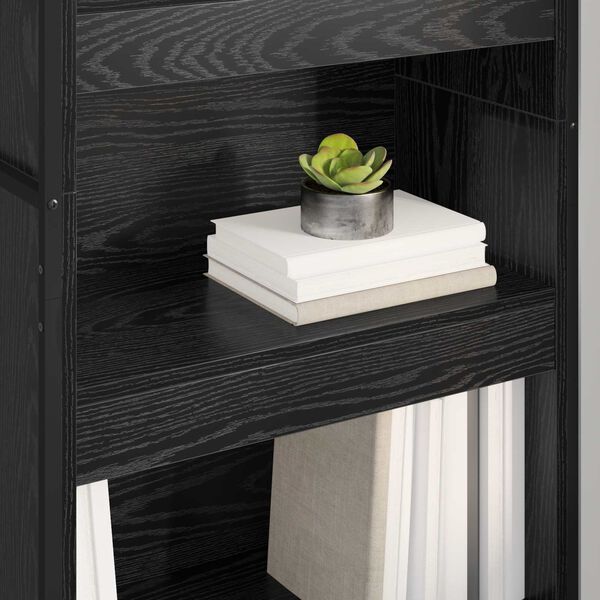 vidaXL Book Cabinet 2 pcs Black Oak 60 x 30 x 189.5 cm Engineered Wood