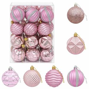 vidaXL Christmas Ball Set 36 pcs Pink 6 cm Polystyrene