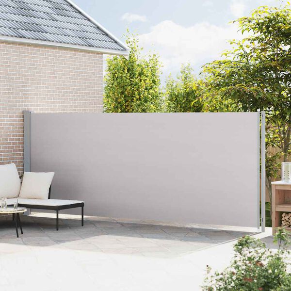 vidaXL Patio Retractable Side Awning 180x600 cm Grey