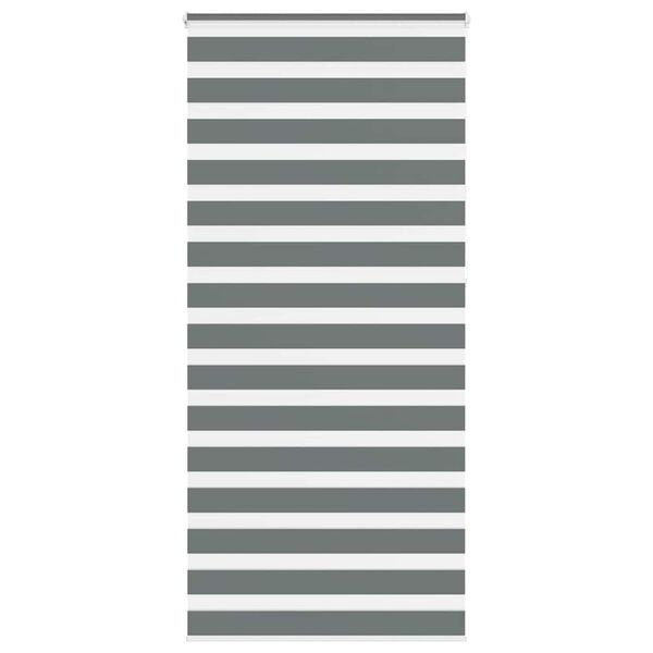 vidaXL Zebra Blind Dark Grey 115x230 cm Fabric Width 110.9 cm Polyester