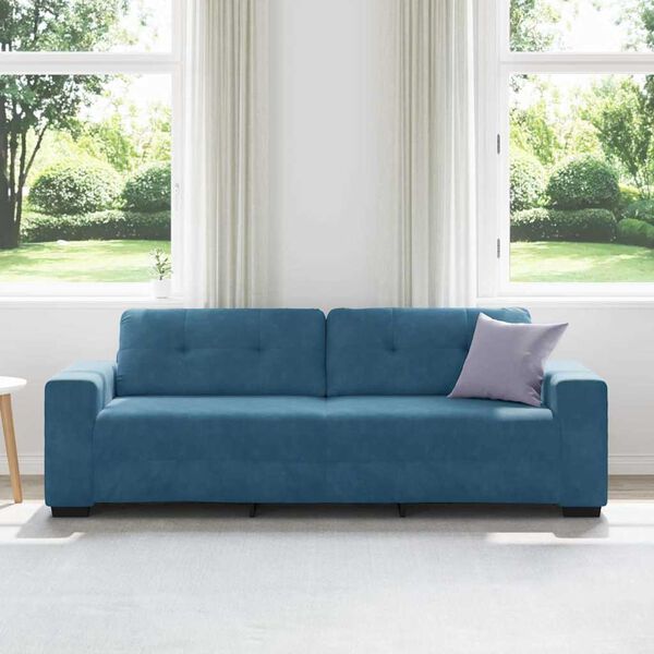 vidaXL Sofa Blue 221 x 80 x 80 cm Poly velvet