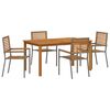 vidaXL Garden Dining Set 5 pcs Grey Solid Acacia Wood