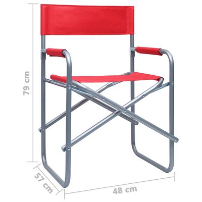vidaXL Director's Chairs 2 pcs Steel Red