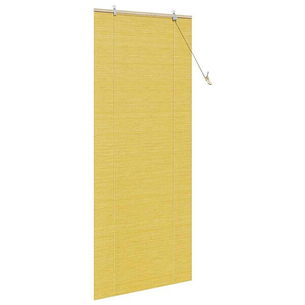 vidaXL Roller Blind with Curtains Manual Yellow 90 x 220 cm Bamboo
