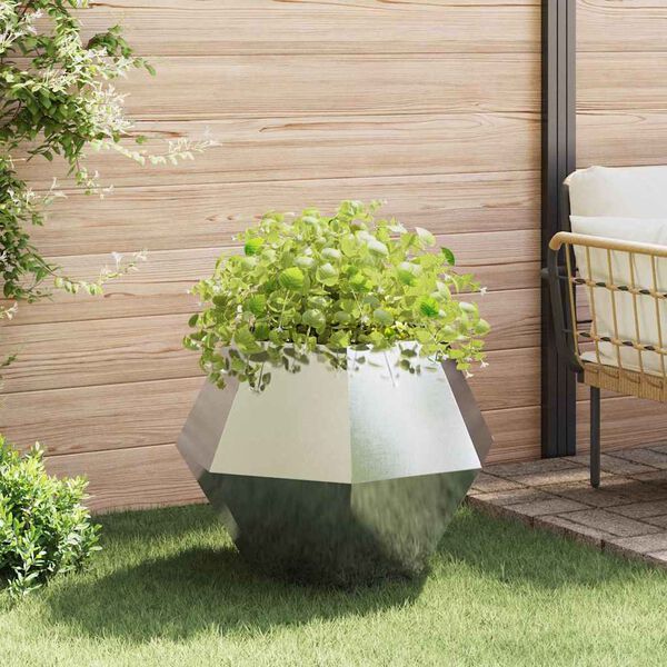 vidaXL Planter 2 pcs Silver 75 x 75 x 60 cm Stainless Steel
