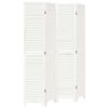 vidaXL Room Divider 4 Panels Retro White Solid Wood Paulownia