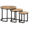 vidaXL Side Tables 3 pcs Rough Mango Wood