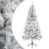 vidaXL Artificial Christmas Tree 210 cm PVC and Steel Green and White