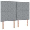 vidaXL Headboard with LED Strip Lights Light Grey 144 cm Fabric