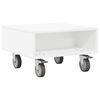 vidaXL Side Table with Wheels White 50.5 x 50 x 30 cm Engineered Wood