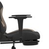vidaXL Massage Gaming Chair with Footrest Black and Taupe Fabric
