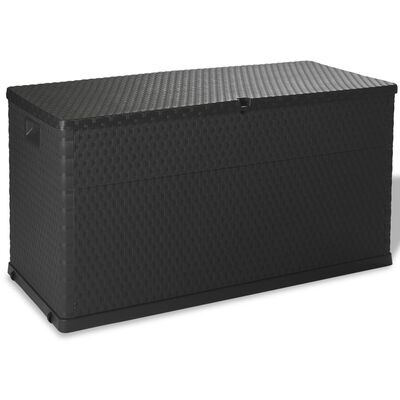 vidaXL Garden Storage Box Anthracite 120x56x63 cm PP Rattan