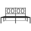 vidaXL Metal Bed Frame without Mattress with Headboard Black 140x190cm