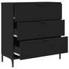 vidaXL Sideboard with Drawer Black 79.5 x 33 x 82 cm Engineered Wood