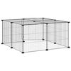 vidaXL 12-Panel Pet Cage with Door Black 35x35 cm Steel