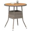 vidaXL Dinner Table Grey and Acacia 70 x 70 x 73 cm Solid Acacia Wood