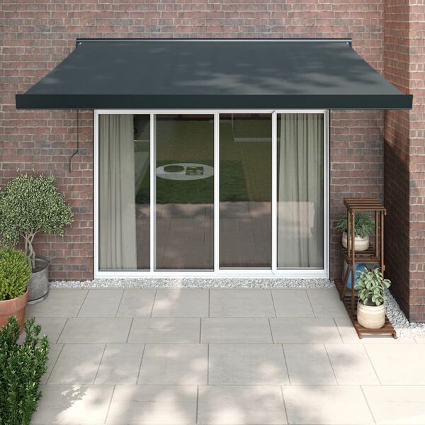 vidaXL Retractable Awning Anthracite 3.5x2.5 m Fabric and Aluminium