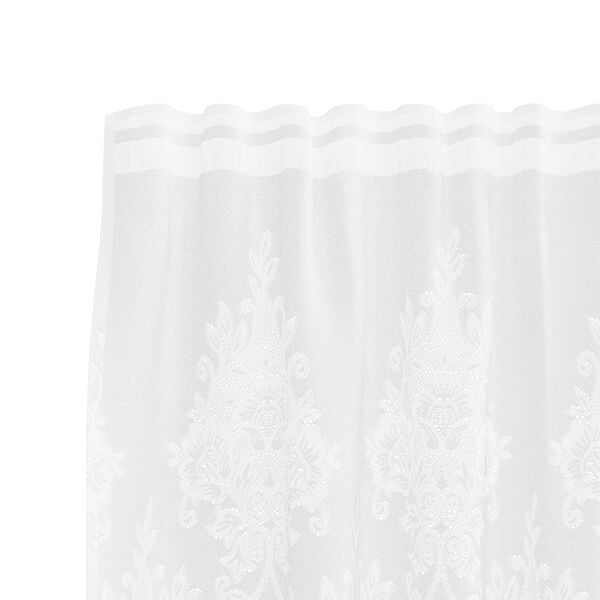 vidaXL Lace Curtain with Curtains Floral White 100x900cm Polyester