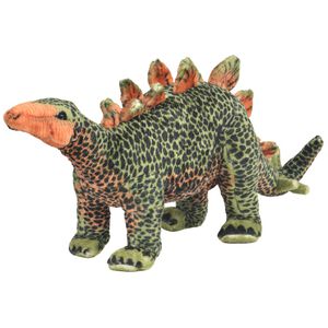 vidaXL Standing Plush Toy Stegosaurus Dinosaur Green and Orange XXL