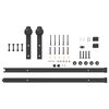 vidaXL Sliding Door Hardware Kit 200 cm Steel Black