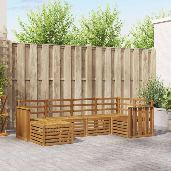 vidaXL Sofa Sets 6 pcs Natural Solid Acacia Wood