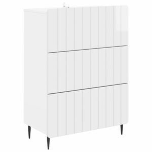 vidaXL Drawer Cabinet High Gloss White 66 x 34.5 x 92 cm