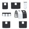 vidaXL Kids'Loft Bed Frame with Curtains, Arch, Slide White and Black