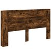 vidaXL Storage Headboard with LED Smoked Oak Engineered Wood