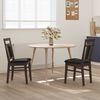 vidaXL Dining Chair 2 pcs Light Brown and Black Solid Rubber Wood