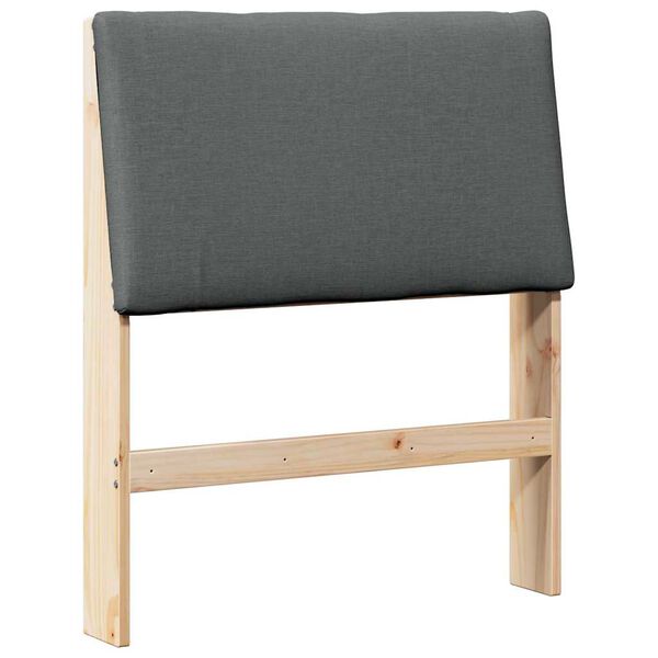 vidaXL Upholstered Headboard Dark Grey 75 cm Solid Pine Wood