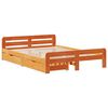 vidaXL Bed frame without Mattress Wax Brown 150x200 cm King Size Solid Wood Pine