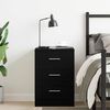 vidaXL Bedside Cabinet Black Oak 38x35x55 cm Engineered Wood