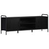 vidaXL TV Cabinet 133 x 33 x 50 cm Black Oak Engineered Wood