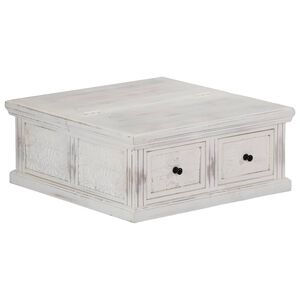 vidaXL Coffee Table | White | Solid Mango Wood | 70 cm x 70 cm x 30 cm